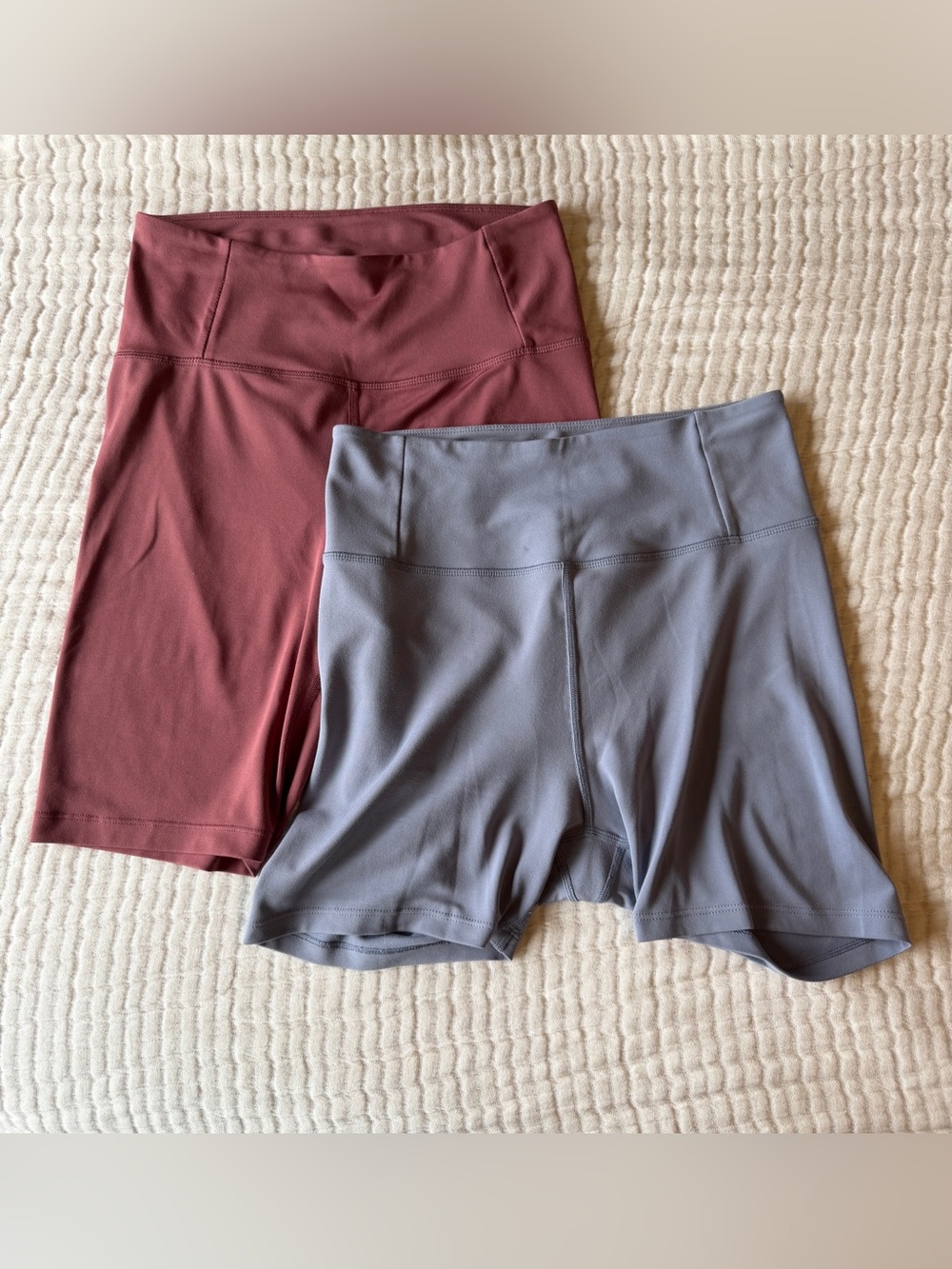 BUNDLE Girlfriend Collective High Rise Bike Shorts Mauve Blue